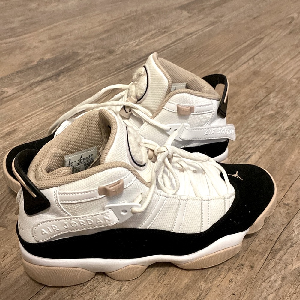 Air Jordan 6 rings (black, light pink, and white) great shape!!